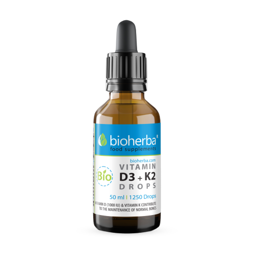 BIO Vitamina D3 + K2 in gocce, 1250 gocce