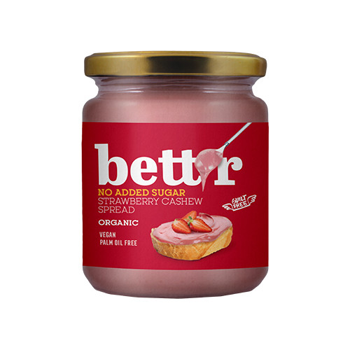 BIO crema spalmabile anacardi e fragole con eritritolo, 250 g