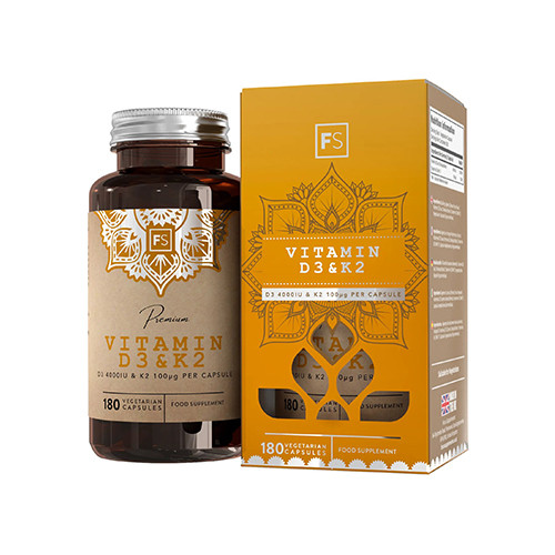 Vitamine D3 + K2, 180 capsule
