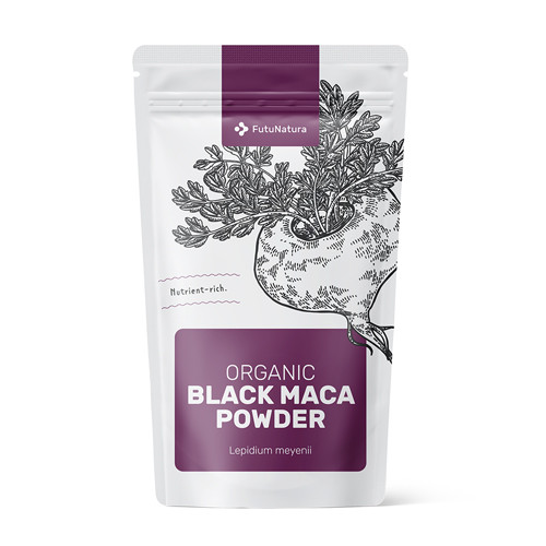 BIO Maca nera in polvere - potenza sessuale maschile, 500 g