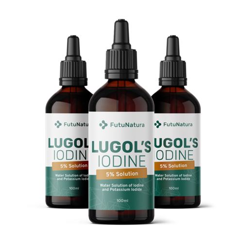 3x Soluzione di Lugol 5% con pipetta, totale 300 ml