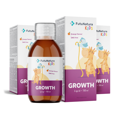 3x GROWTH – Integratore in forma liquida per bambini durante il periodo di crescita, totale 450 ml