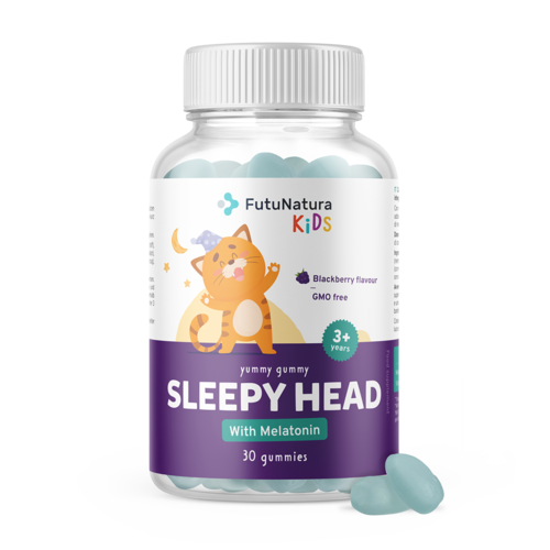 SLEEPY HEAD - Caramelle gommose per bambini per il sonno, 30 caramelle gommose