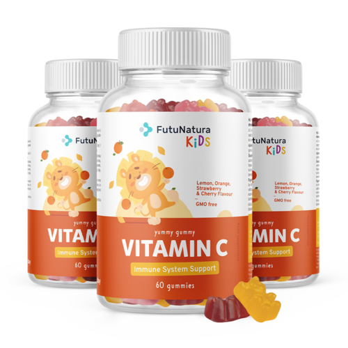 3x VITAMINA C – Caramelle gommose per bambini, totale 180 caramelle gommose