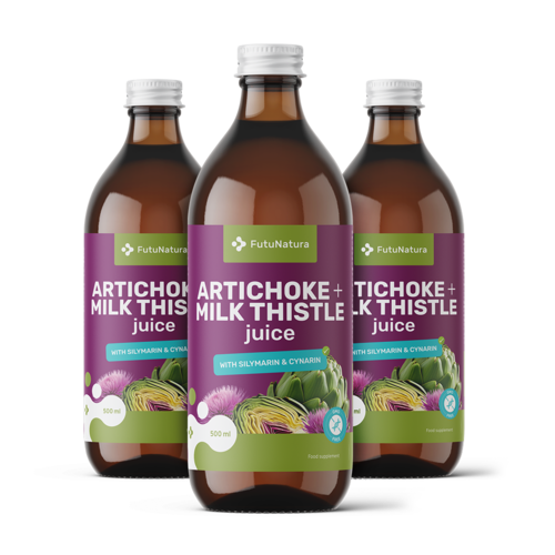 3x Succo di carciofo e cardo mariano, totale 1500 ml