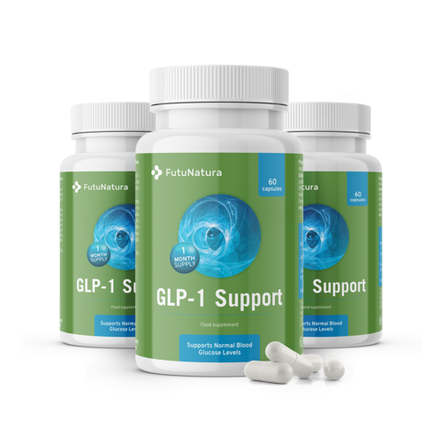 3x GLP-1 Support - Complesso di estratti vegetali con cromo, totale 180 capsule