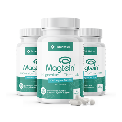 3x Magnesio L-treonato Magtein® 2000 mg, totale 300 capsule