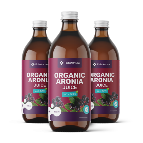 3x BIO Succo di aronia, totale 1500 ml