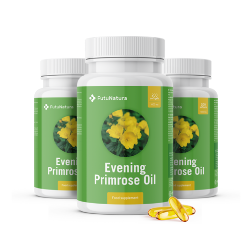 3x Olio di enotera 1000 mg, totale 600 capsule molli
