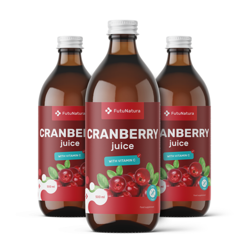 3x Succo di mirtillo rosso, totale 1500 ml