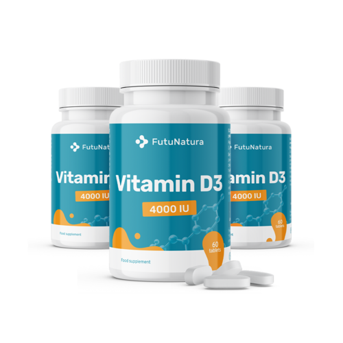 3x Vitamina D3, 4000 IU, totale 180 compresse