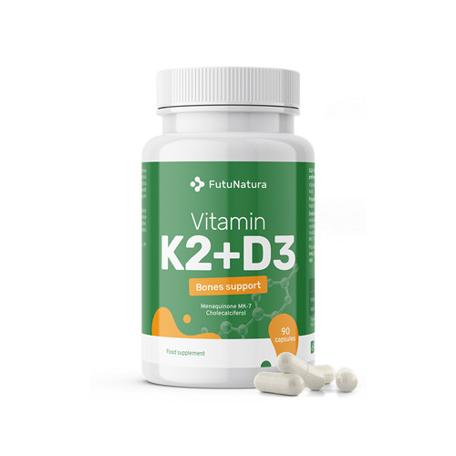 Vitamina K2 + D3, per le ossa, 90 capsule