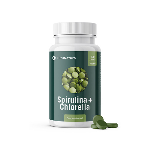 Alghe Spirulina + Chlorella, energia e detox, 100 compresse