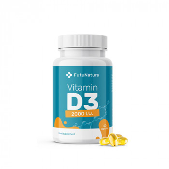 Vitamina D3, 2000 IU, 60 capsule