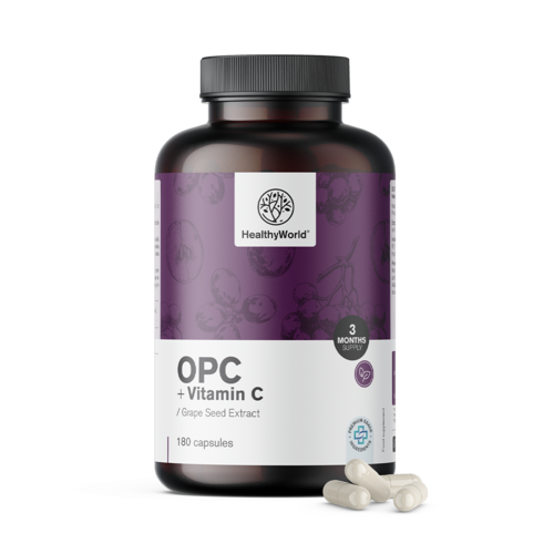 OPC + vitamina C in capsule.