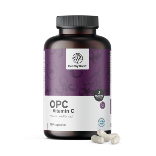 OPC – da semi d'uva + vitamina C, 180 capsule