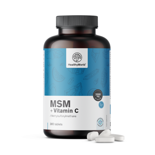 MSM 2000 mg – con vitamina C, 365 compresse