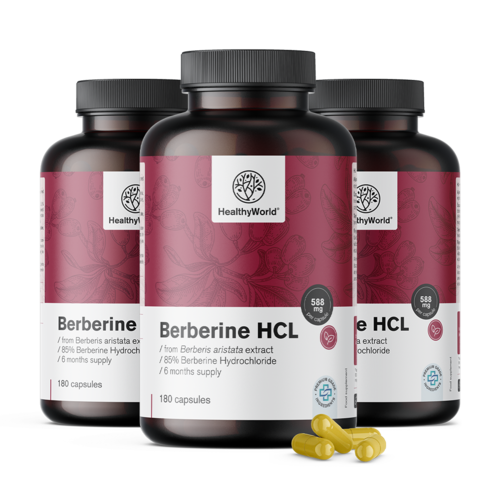 3x Berberina HCL 500 mg, totale 540 capsule