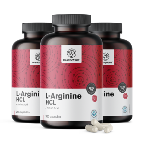 3x L-arginina HCL 4500 mg, totale 1095 capsule