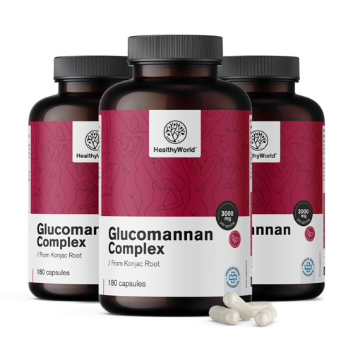 3x Complesso di glucomannano 3000 mg, totale 540 capsule