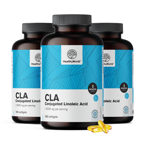 3x CLA 3000 mg – acido linoleico coniugato, totale 540 capsule molli