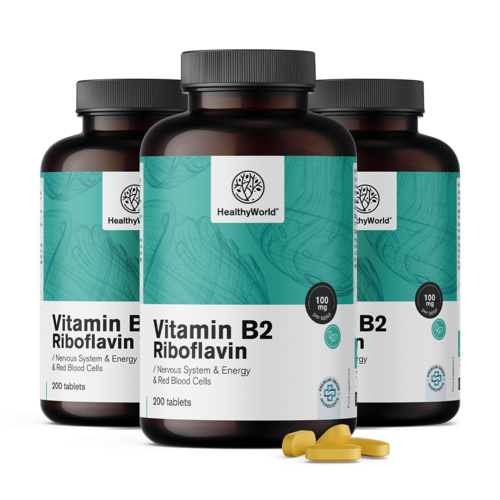 3x Vitamina B2 – riboflavina 100 mg, totale 600 compresse