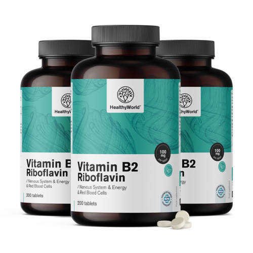 3x Vitamina B2 – riboflavina 100 mg, totale 600 compresse