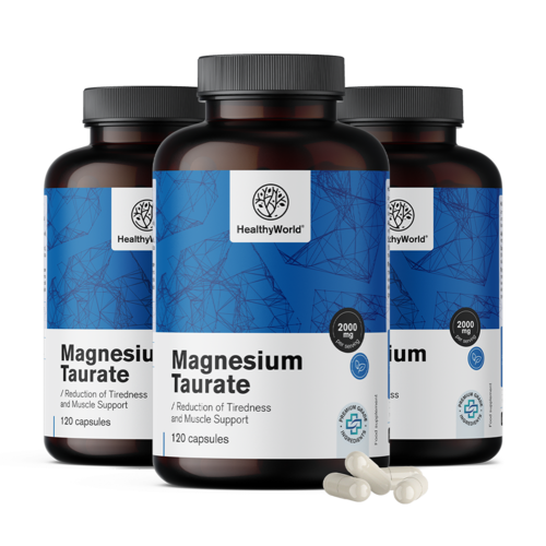 3x Magnesio taurato 2000 mg, totale 360 capsule