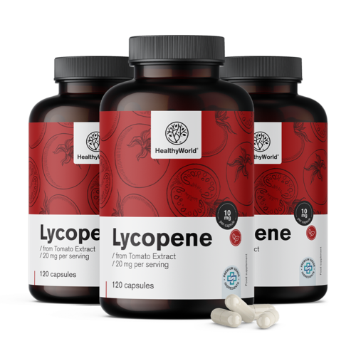 3x Licopene 10 mg – dall'estratto di pomodoro, totale 360 capsule