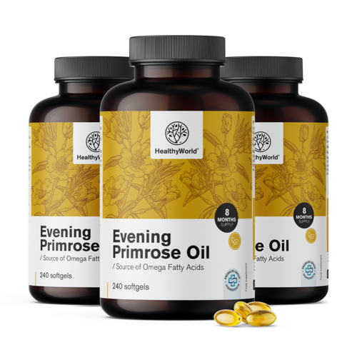 3x Olio di enotera 1000 mg, totale 720 capsule molli
