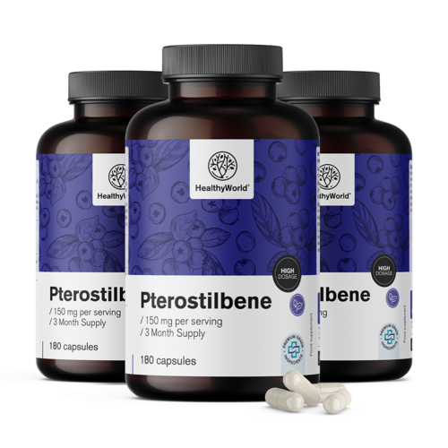 3x Pterostilbene 150 mg, totale 540 capsule