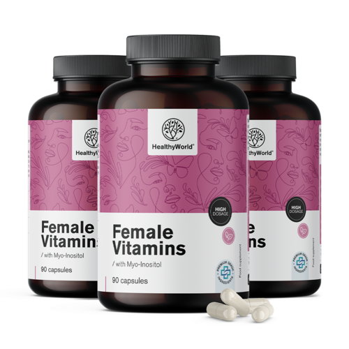 3x Vitamine per donne con mio-inositolo, totale 270 capsule