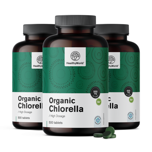 3x BIO Chlorella 500 mg, totale 1500 compresse
