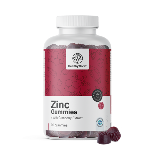 Zinco con estratto di mirtillo rosso – caramelle gommose per il sistema immunitario, 90 caramelle gommose