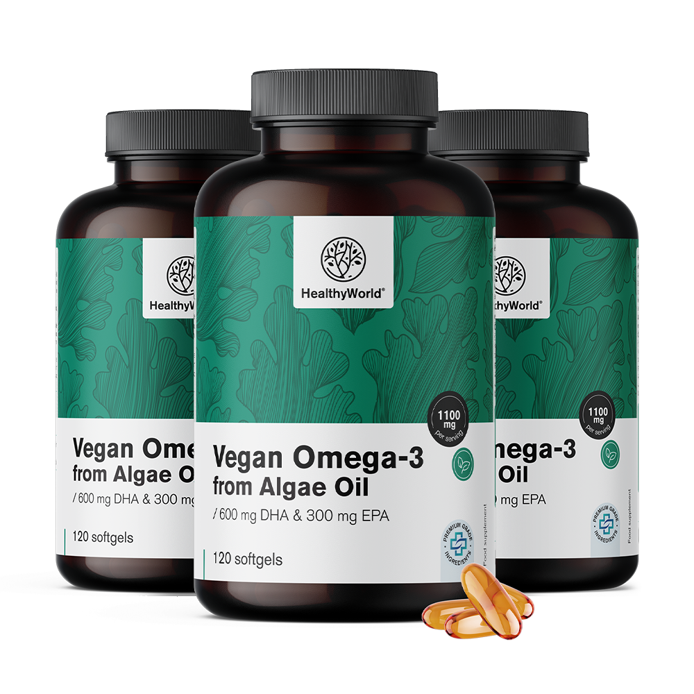 3x Omega-3 vegano 1100 mg – da alghe