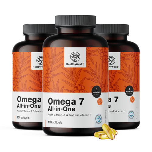 3x Omega-7 All-in-One, totale 360 capsule molli