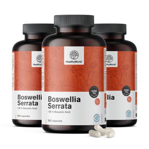 3x Boswellia Serrata – 85% di acido boswellico, totale 1080 capsule