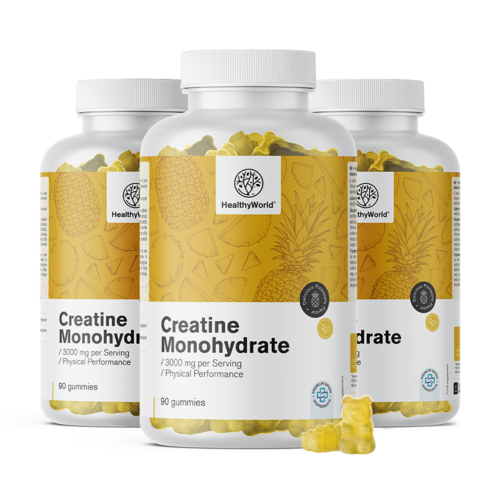 3x Creatina monoidrato 3000 mg – ananas, totale 270 caramelle gommose