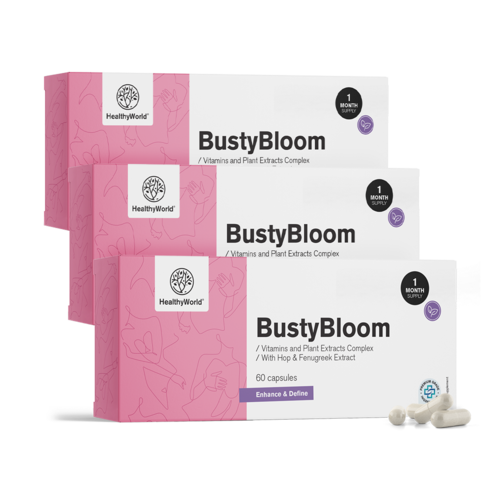 3x BustyBloom – complesso di vitamine ed estratti vegetali, totale 180 capsule