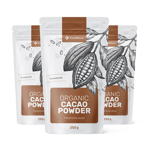 3x BIO Cacao in polvere, totale 750 g