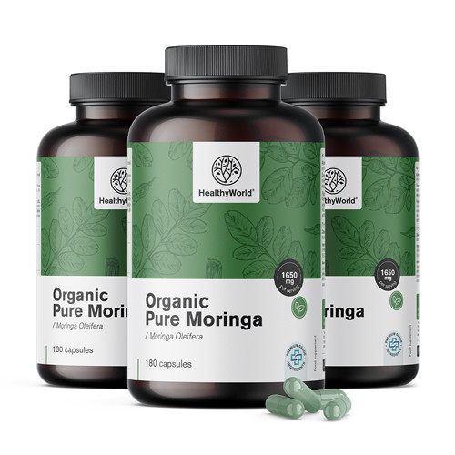 3x BIO Moringa 1650 mg, totale 540 capsule