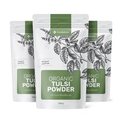 3x BIO Tulsi in polvere, totale 600 g