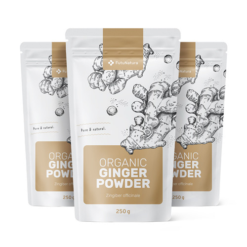 3x BIO Zenzero in polvere, totale 750 g