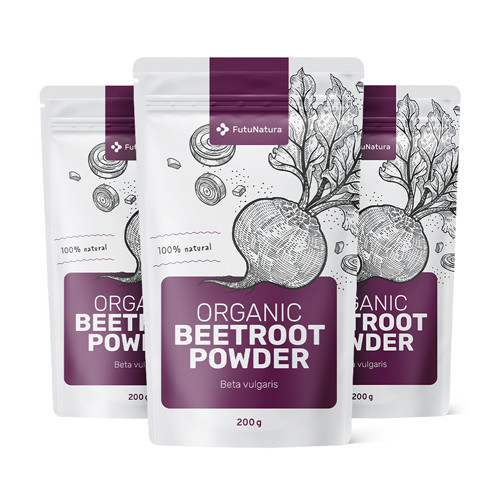 3x BIO barbabietola in polvere, totale 600 g