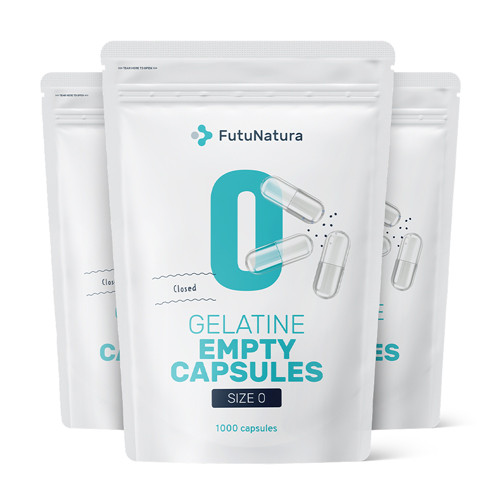 3x Capsule vuote 0 – gelatina, totale 3000 capsule