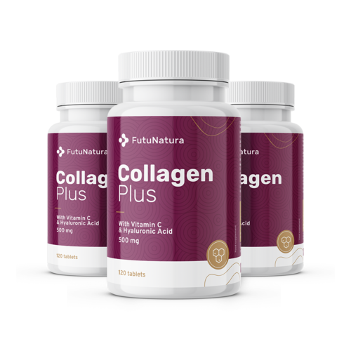 3x Collagene + vitamina C + acido ialuronico, totale 360 compresse