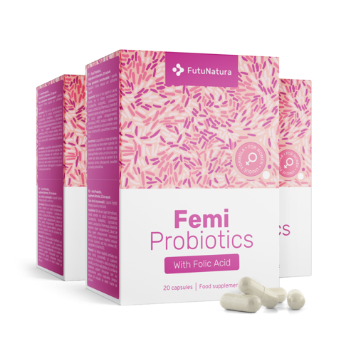 3x FemiFlora Probiotics – per le donne, totale 60 capsule