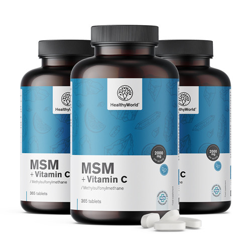 3x MSM 2000 mg – con vitamina C, totale 1095 compresse