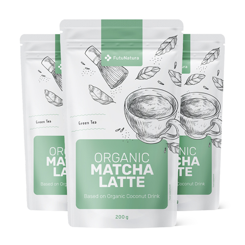 3x BIO Matcha latte – bevanda, totale 600 g