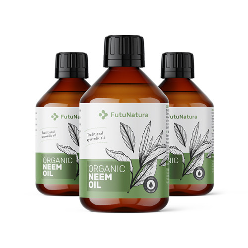 3x Olio di Neem BIO, spremuto a freddo, totale 600 ml